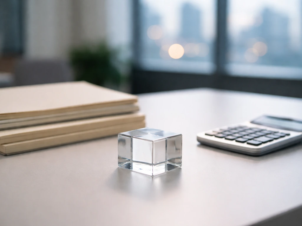 Minimal desk scene with accounting folders and calculator suggesting enterprise valuation and net worth meaning