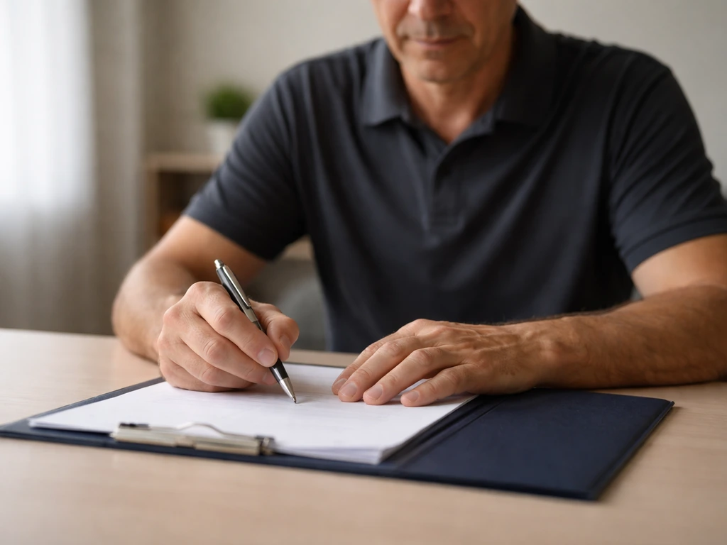 Anonymous athlete signing papers at a quiet office desk, symbolizing verified salary and income checks