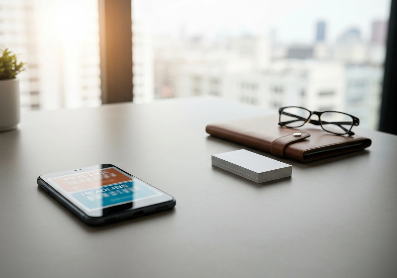 Minimal desk scene with two business cards/tiles representing conflicting net worth estimates, no text.